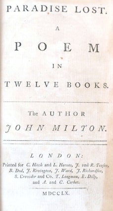 PARADISE LOST A POEM IN TWELVE BOOKS