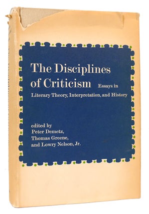 Item #167299 THE DISCIPLINES OF CRITICISM Essays in Literary Theory, Interpretation, and History....