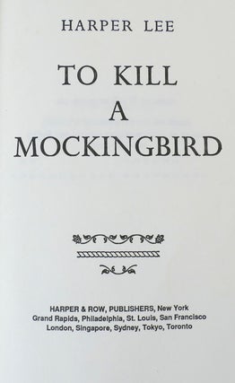 TO KILL A MOCKINGBIRD; SIGNED