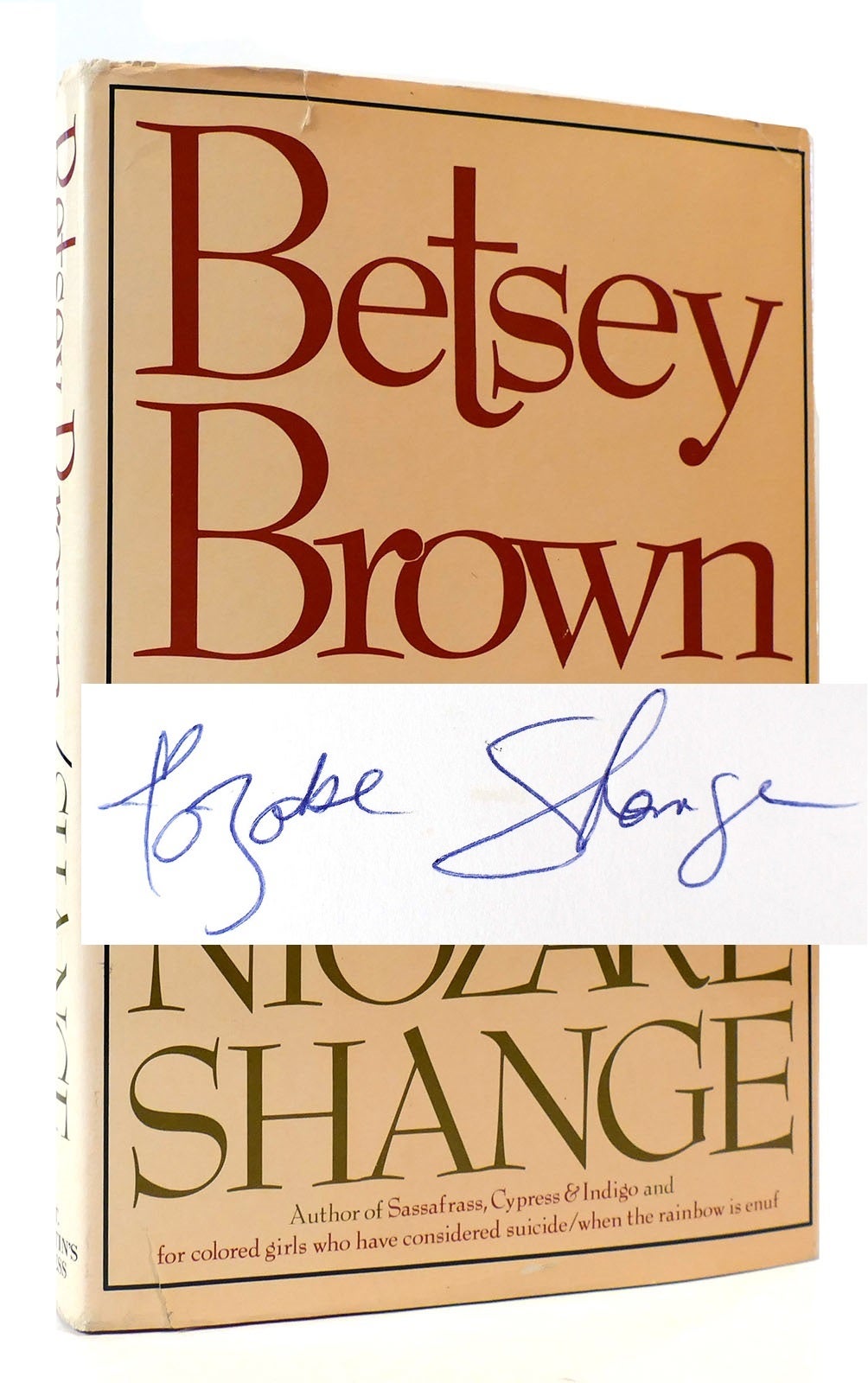 BETSEY BROWN Signed Ntozake Shange First Edition; First Printing