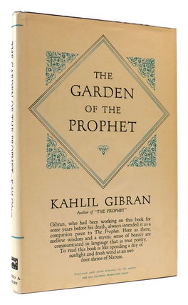 Item #175112 THE GARDEN OF THE PROPHET. Kahlil Gibran