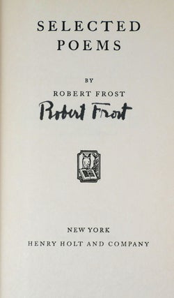SELECTED POEMS SIGNED
