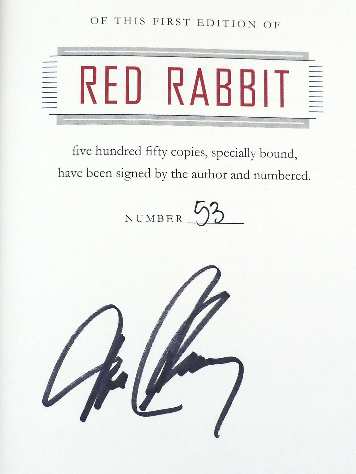RED RABBIT SIGNED | Tom Clancy | First Edition; First Printing
