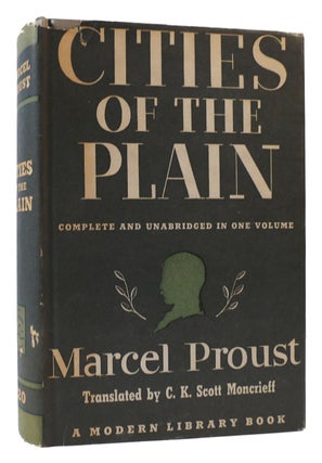 Item #175226 CITIES OF THE PLAIN Modern Library. Marcel Proust