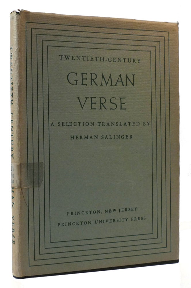 Item #175318 TWENTIETH-CENTURY GERMAN VERSE. Herman Salinger.