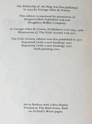 THE HOBBIT AND THE LORD OF THE RINGS; Folio Society