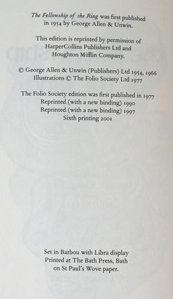 THE HOBBIT AND THE LORD OF THE RINGS; Folio Society