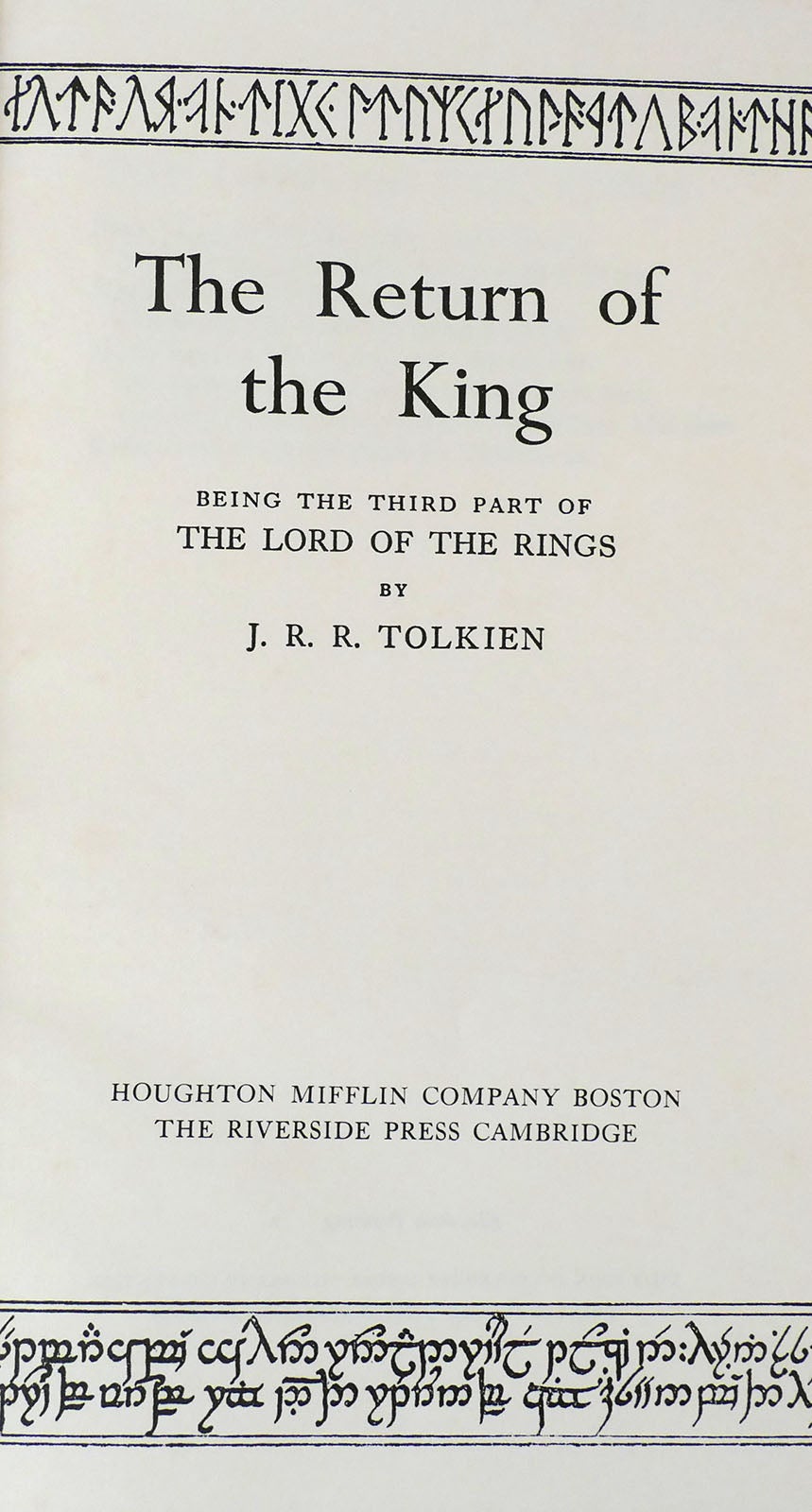 The Lord of The Rings Trilogy: The Fellowship of the Ring, The Two Towers,  The Return of the King. - Raptis Rare Books