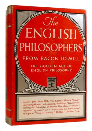 Item #178457 THE ENGLISH PHILOSOPHERS FROM BACON TO MILL. Edwin A. Burtt