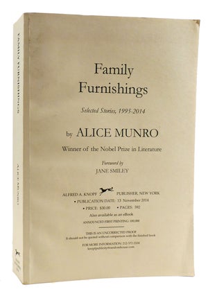 Item #179477 FAMILY FURNISHINGS Selected Stories 1995-2014. Alice Munro