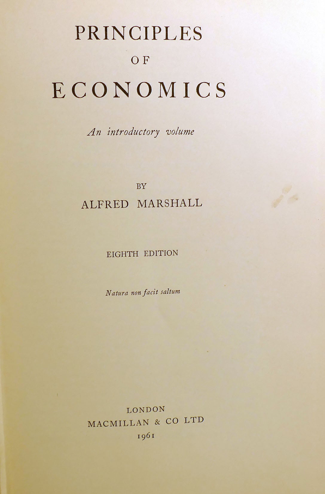 PRINCIPLES OF ECONOMICS | Alfred Marshall | Eighth Edition