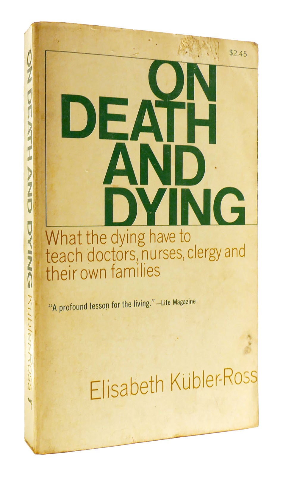 ON DEATH AND DYING Elisabeth Kubler Ross First Paperback Edition on-death-and-dying-elisabeth-kubler-ross-first-paperback-edition