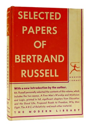 Item #181677 SELECTED PAPERS OF BERTRAND RUSSELL. Bertrand Russell