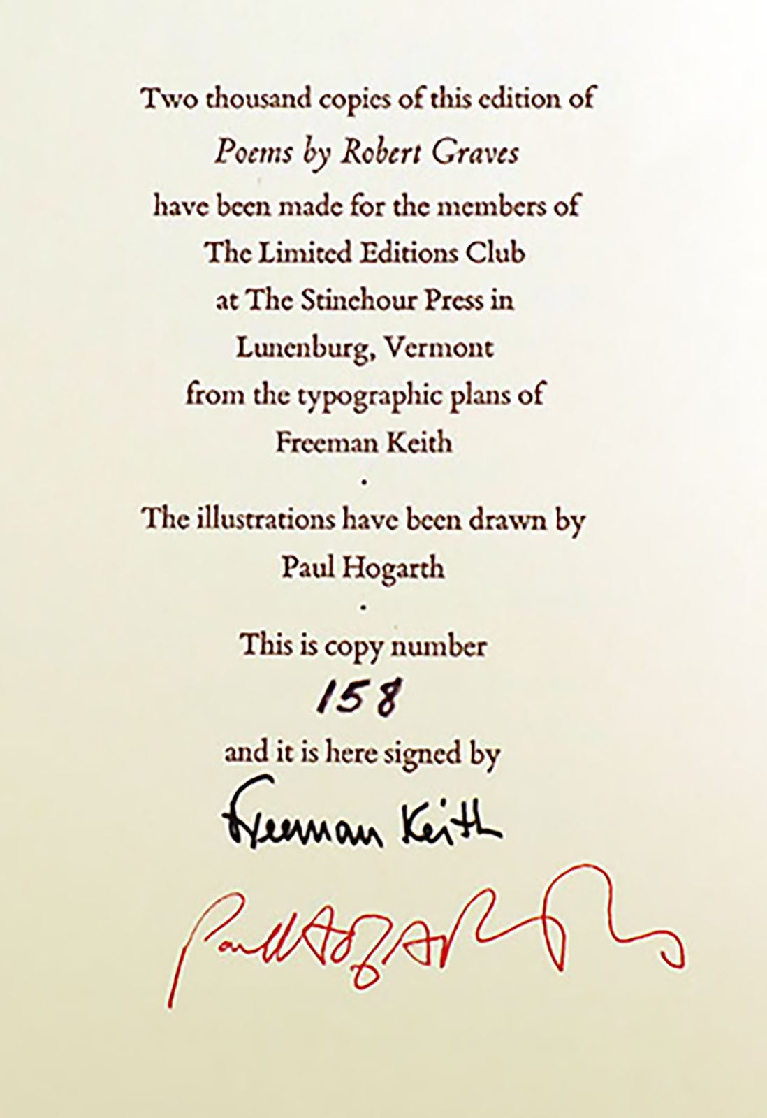 ROBERT GRAVES: POEMS SIGNED Signed Limited Editions Club | Robert ...