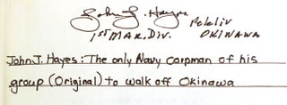 WITH THE OLD BREED; At Peleliu and Okinawa Signed by John J. Hayes