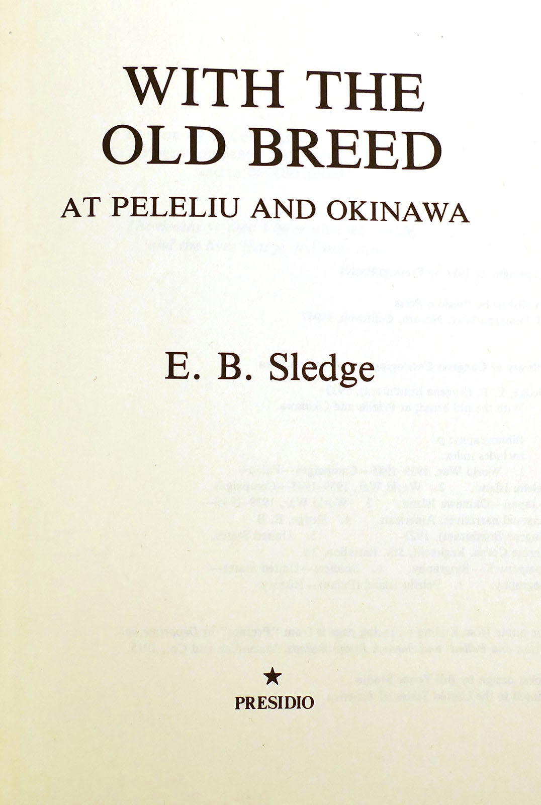 WITH THE OLD BREED At Peleliu And Okinawa Signed By John J. Hayes | E ...