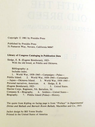 WITH THE OLD BREED; At Peleliu and Okinawa Signed by John J. Hayes