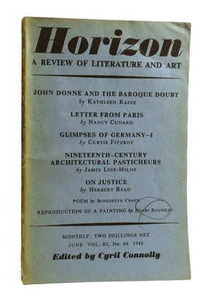 Item #185223 HORIZON VOL. XI NO. 66 JULY 1945 A Review of Literature and Art. Cyril Connolly