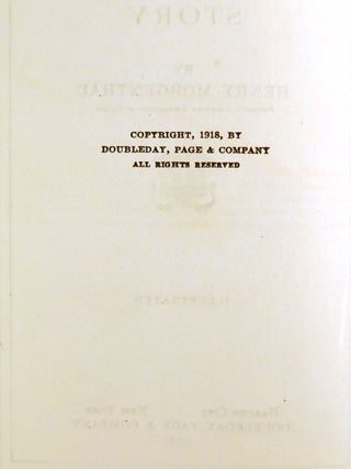 AMBASSADOR MORGENTHAU'S STORY SIGNED