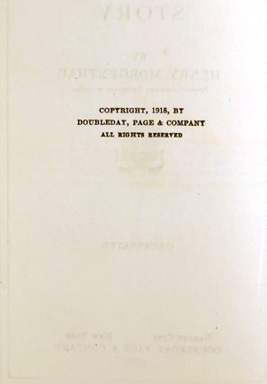 AMBASSADOR MORGENTHAU'S STORY SIGNED