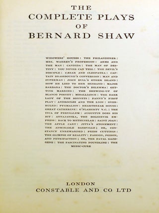 THE COMPLETE PLAYS OF BERNARD SHAW