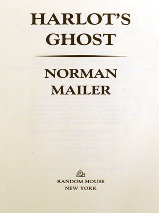 HARLOT'S GHOST; Signed