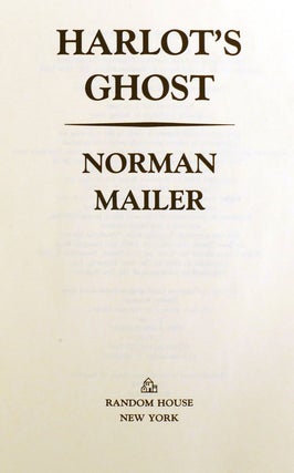 HARLOT'S GHOST; Signed