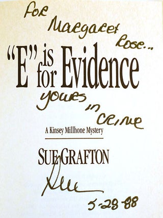 "E" IS FOR EVIDENCE Signed