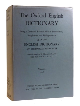 Item #192889 THE OXFORD ENGLISH DICTIONARY: 13 VOLUME SET Being a Corrected Re-Issue with an...