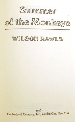 SUMMER OF THE MONKEYS; Signed