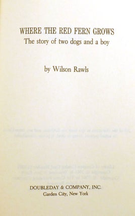 WHERE THE RED FERN GROWS SIGNED