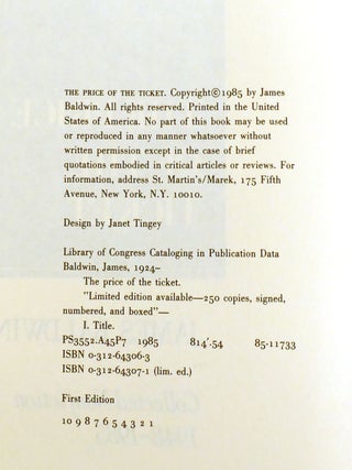 THE PRICE OF THE TICKET Collected Nonfiction 1948-1985 Signed