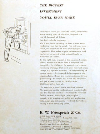 WALL STREET 1955; Investment Careers Procedures & Precepts