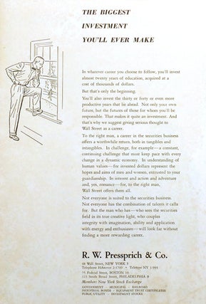 WALL STREET 1955; Investment Careers Procedures & Precepts