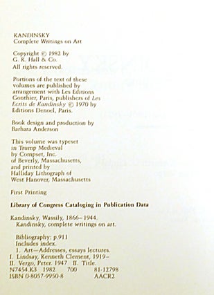 KANDINSKY; Complete Writings on Art