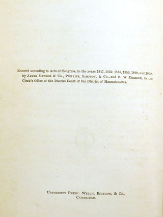 THE PROSE WORKS OF RALPH WALDO EMERSON; In Two Volumes