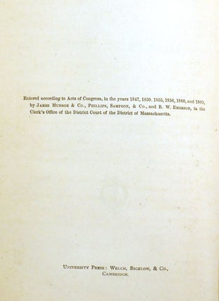 THE PROSE WORKS OF RALPH WALDO EMERSON; In Two Volumes
