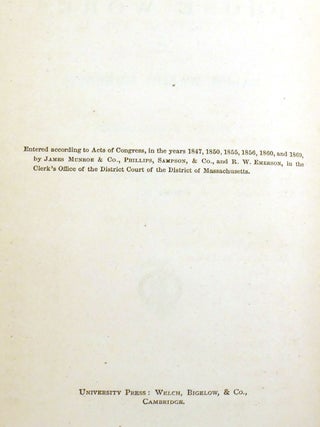 THE PROSE WORKS OF RALPH WALDO EMERSON; In Two Volumes