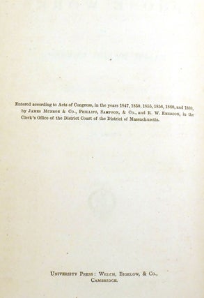 THE PROSE WORKS OF RALPH WALDO EMERSON; In Two Volumes