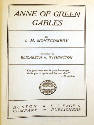 ANNE OF GREEN GABLES
