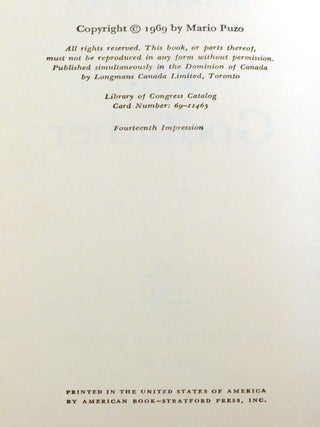 THE GODFATHER; Signed