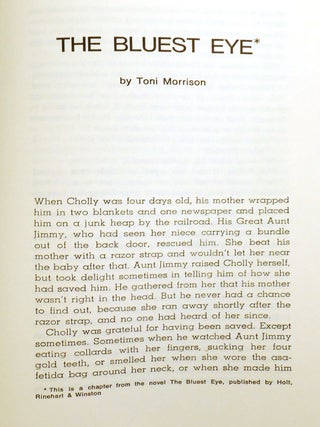 AMISTAD 2 WITH THE STORY THE BLUEST EYE; Uncorrected Page Proof Signed