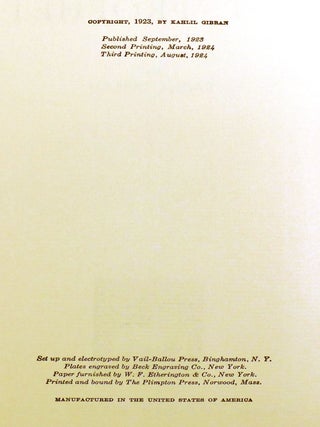 THE PROPHET; Signed
