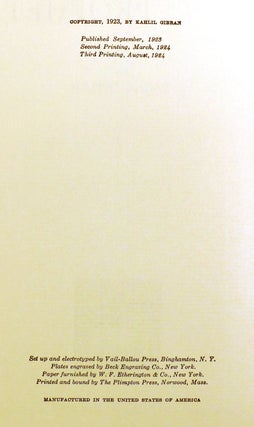 THE PROPHET; Signed