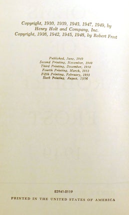 COMPLETE POEMS OF ROBERT FROST; Signed