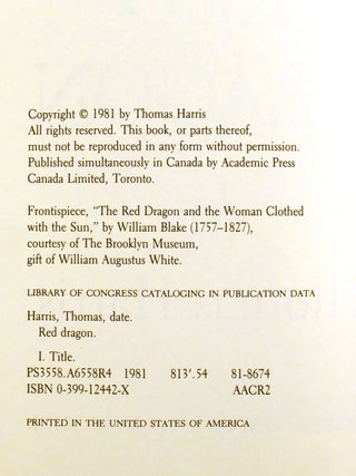 RED DRAGON; Signed