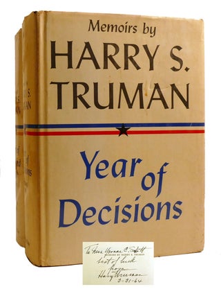 MEMOIRS OF HARRY S. TRUMAN 2 VOLUME SET; Year of Decisions, Years of Trial and Hope 1946-1952 Signed. Harry S. Truman.