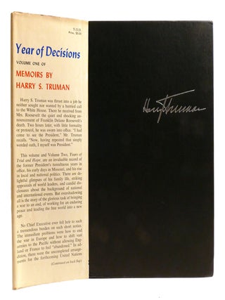 MEMOIRS OF HARRY S. TRUMAN 2 VOLUME SET; Year of Decisions, Years of Trial and Hope 1946-1952 Signed