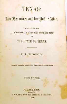 TEXAS; Her Resources and Her Public Men