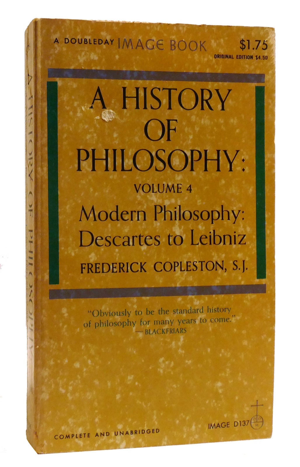 A HISTORY OF PHILOSOPHY VOLUME 4 Modern Philosophy: Descartes to ...
